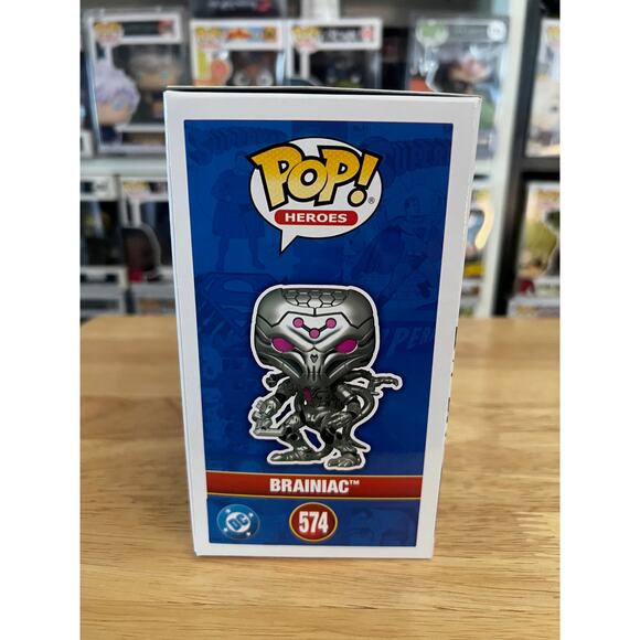 NEW IN HAND LIMITED EDITION METALLIC Brainiac Funko Pop #574 DC Superman Krypton - Picture 2 of 6